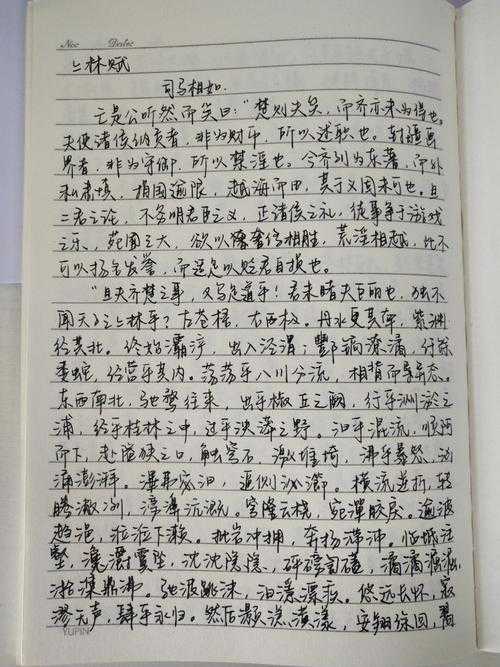 抄写《上林赋》的意义与深层寓意是什么?