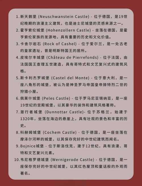 城堡作用解析：历史功能与现代意义的全面指南