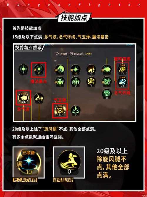 如何优化女气功师的技能加点配置以达到战斗效能?