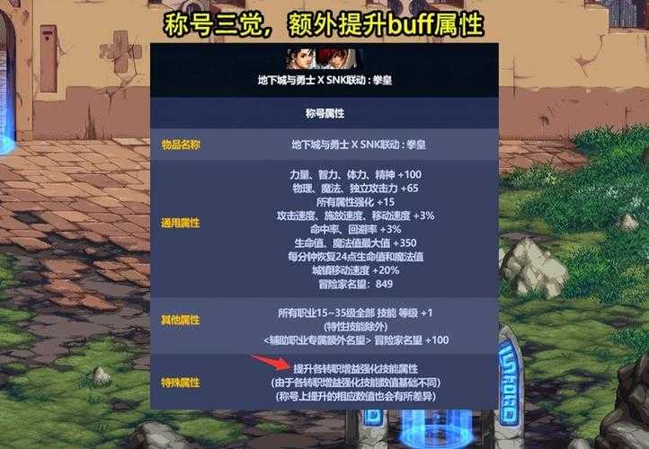 2025年DNF侠客行称号属性获取与玩家反馈未来调整