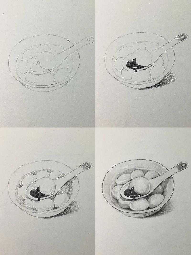 素描蛋仔派对汤圆简单教程 铅笔 汤圆 素描