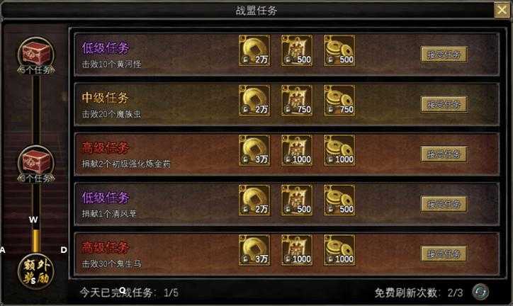 2025年 网游之柱 日常任务奖励全解析